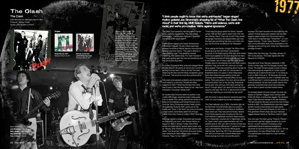 Anarchy in the Studio interior pages showing 1970s punk album history