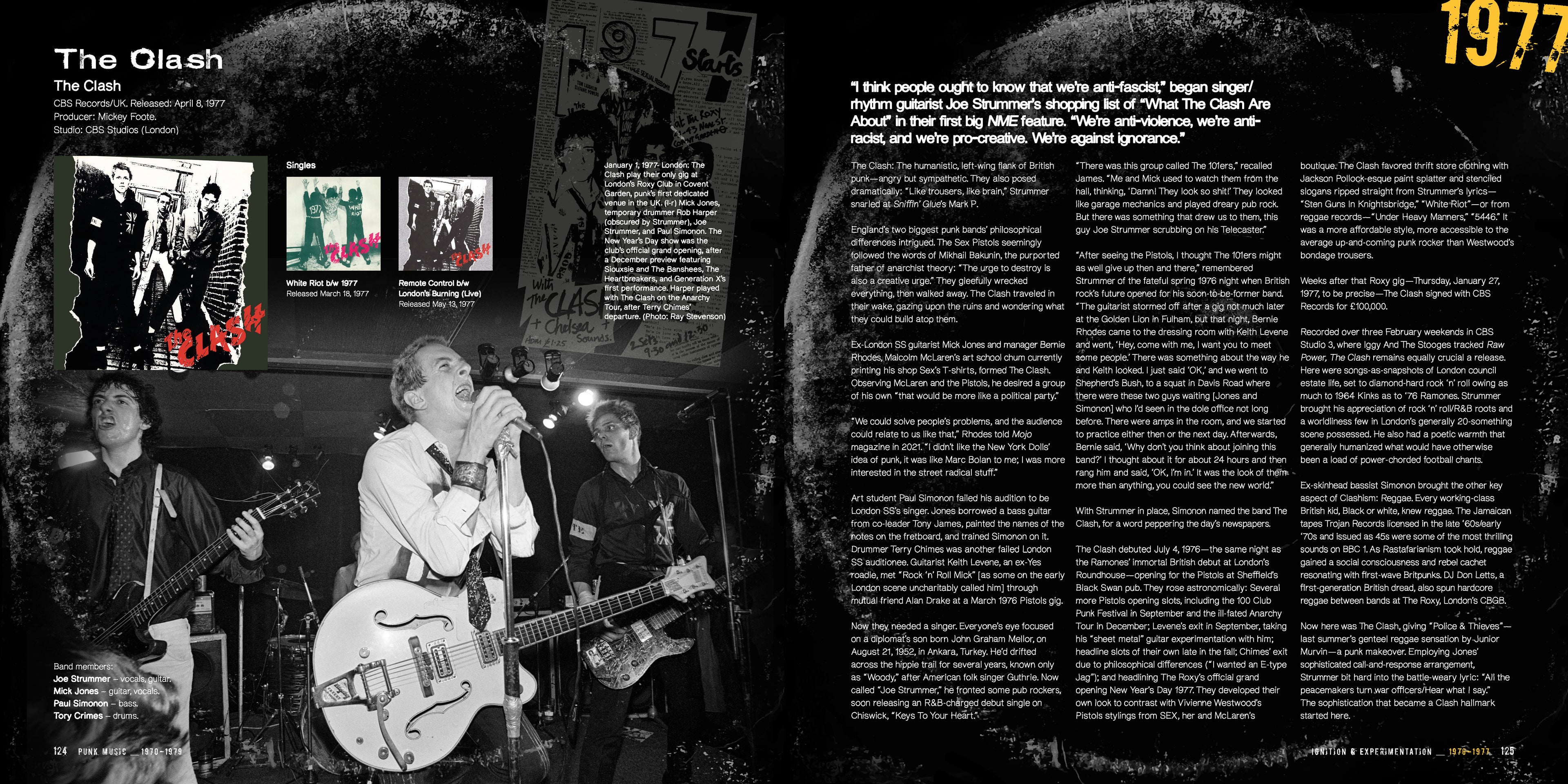 Anarchy in the Studio interior pages showing 1970s punk album history