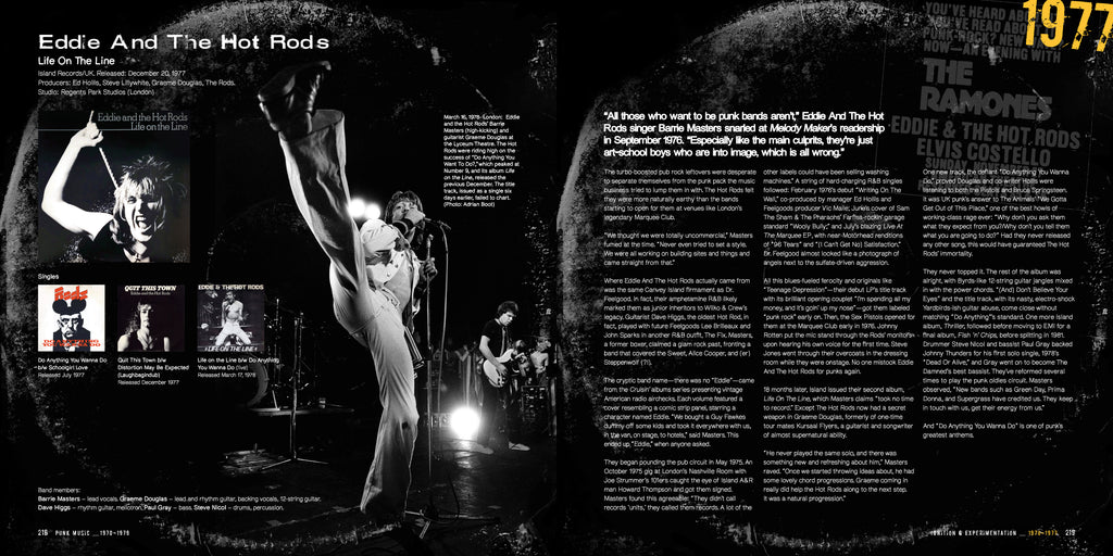 Anarchy in the Studio interior pages showing 1970s punk album history